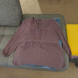 Torrid Mauve/Lavendar Sheer Georgette Blouse